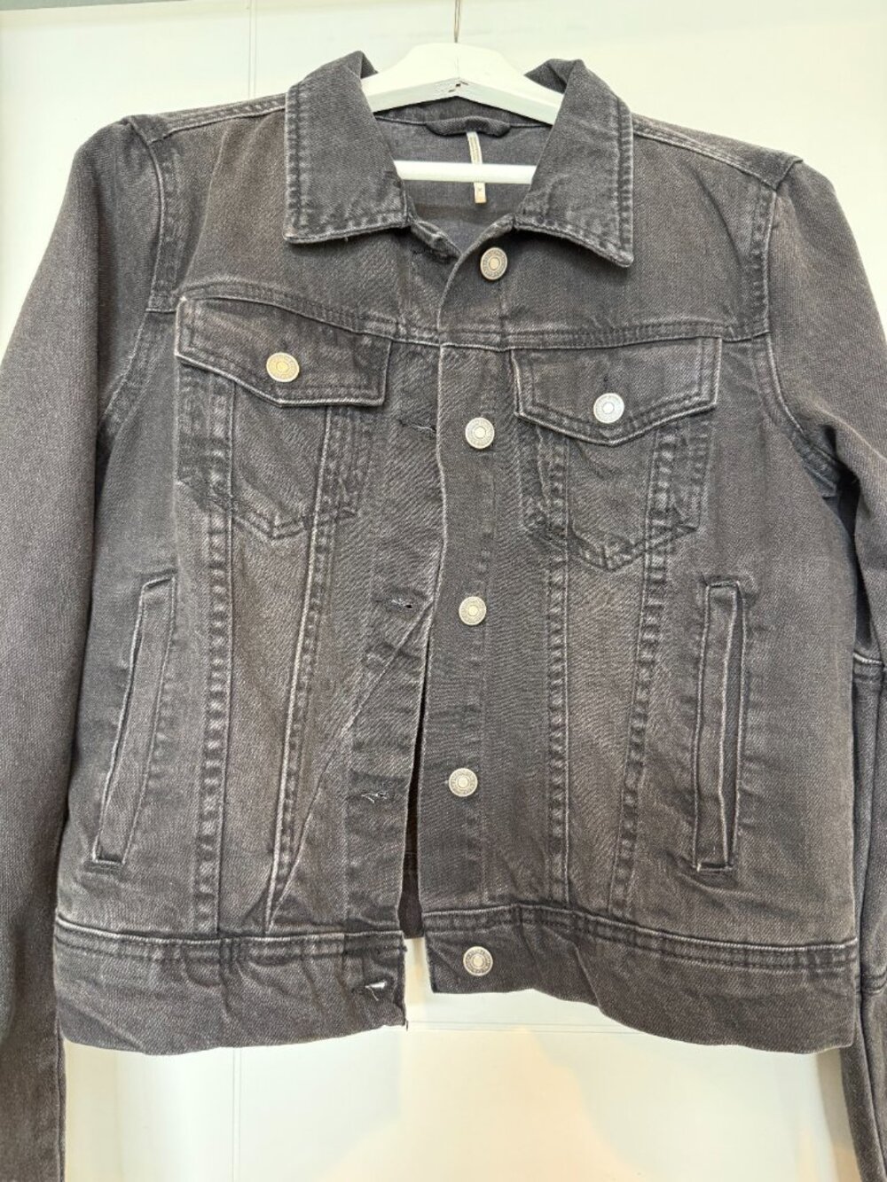 NWT Free People Black Jean Jacket - Picture 3 of 9